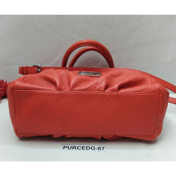 Marc by Marc Jacobs Classic Q Scarlet Red Leather Double Handles Shoulder Bag - Picture 8 of 16